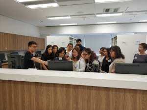 Parents toured the simulation rooms of dispensing