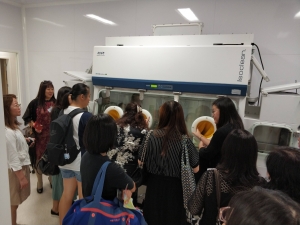 Parents toured the simulation rooms of dispensing